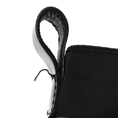 Prada Spazzolato Rois Nylon Metal Triangle Logo Monolith Pouch Pocket 55mm Boots 38 Black 13 of 15