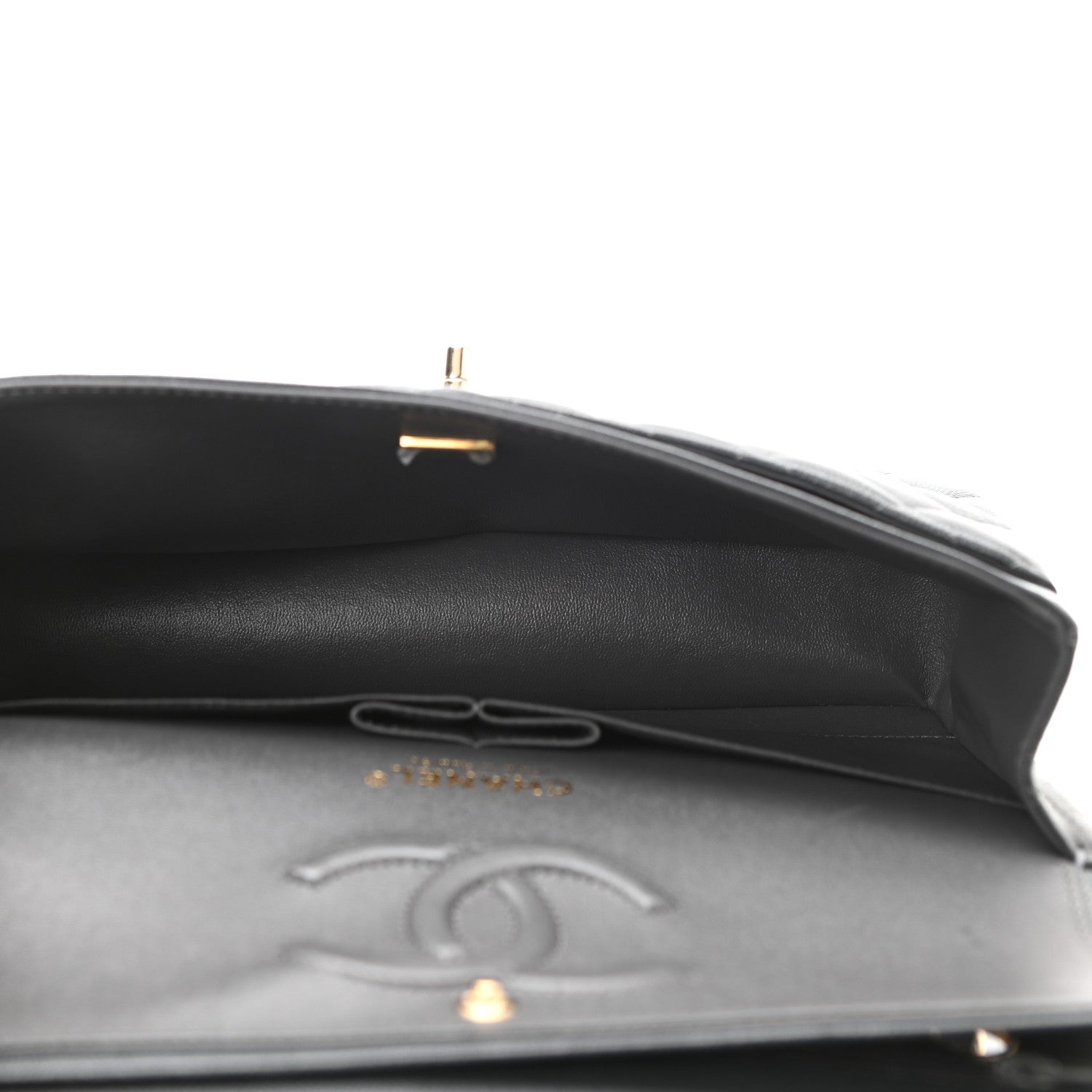 Chanel Caviar Quilted Medium Double Flap Dark Grey 7 of 11