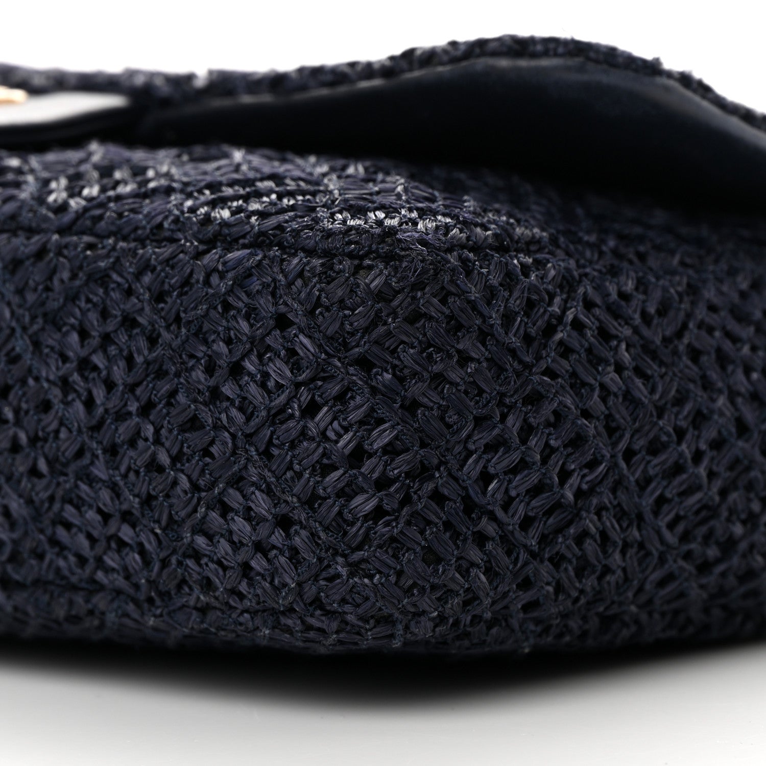 Chanel Woven Nylon Medium Single Flap Blue 10 of 16