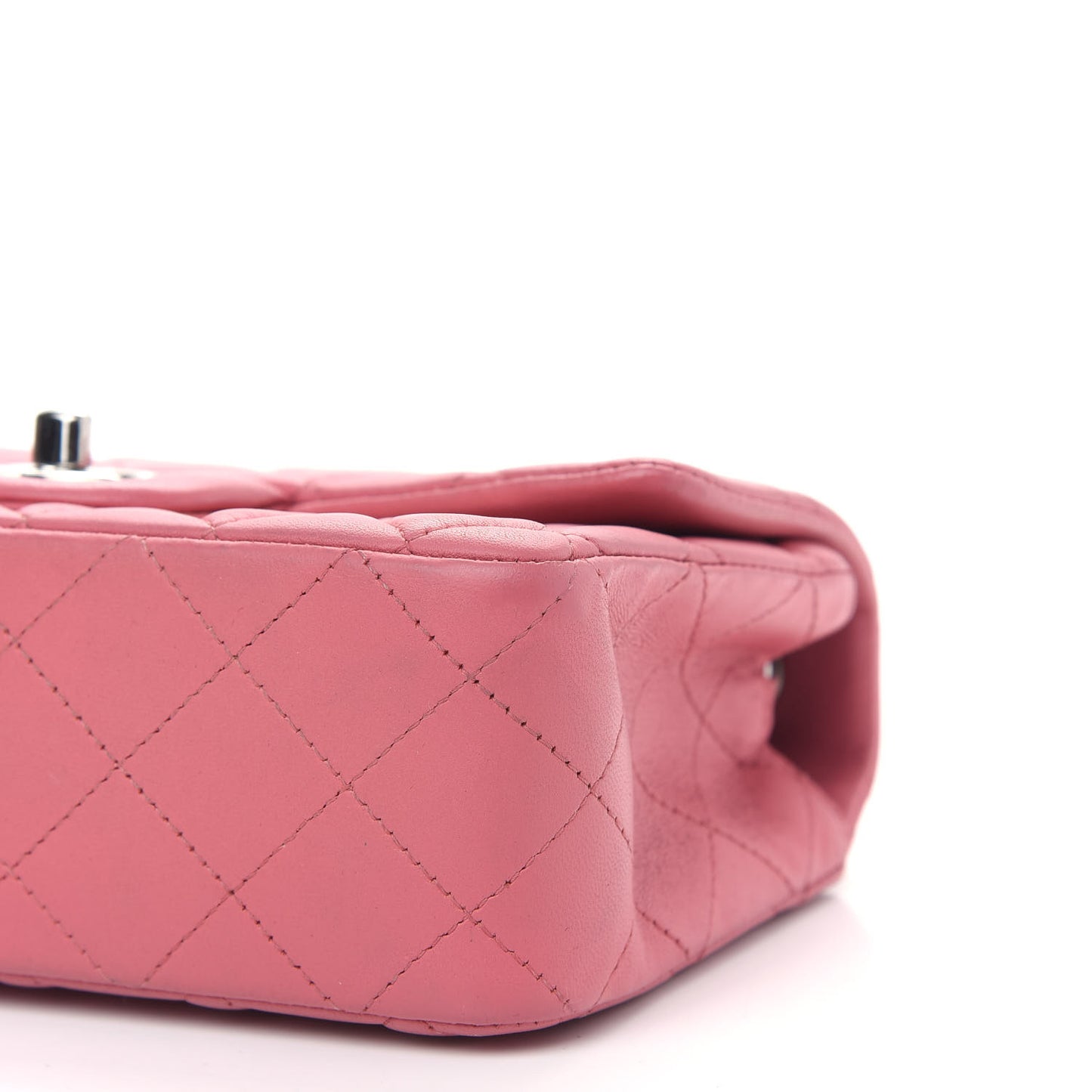 Lambskin Quilted Mini Rectangular Flap Pink