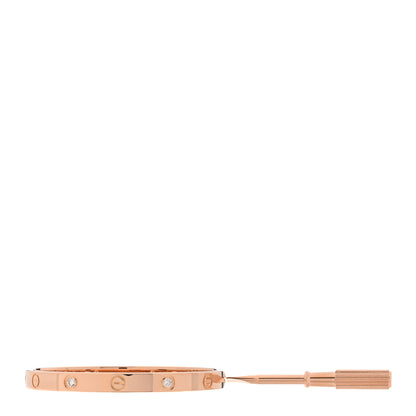 Cartier 18K Yellow Gold 4 Diamond LOVE Bracelet 17 5 of 8