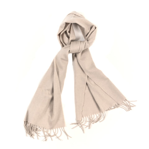 Cashmere Fringe Unie Brodee Scarf Ecru