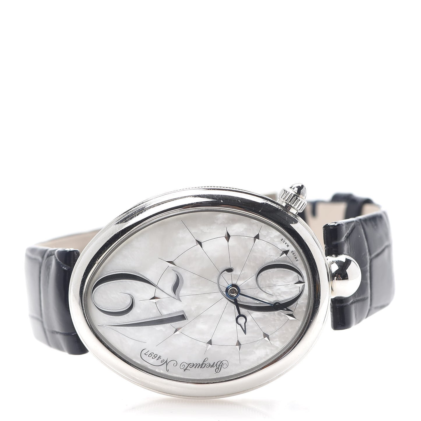 Stainless Steel Alligator Mother of Pearl 36mm Reine de Naples Automatic Watch 8967ST/58/986