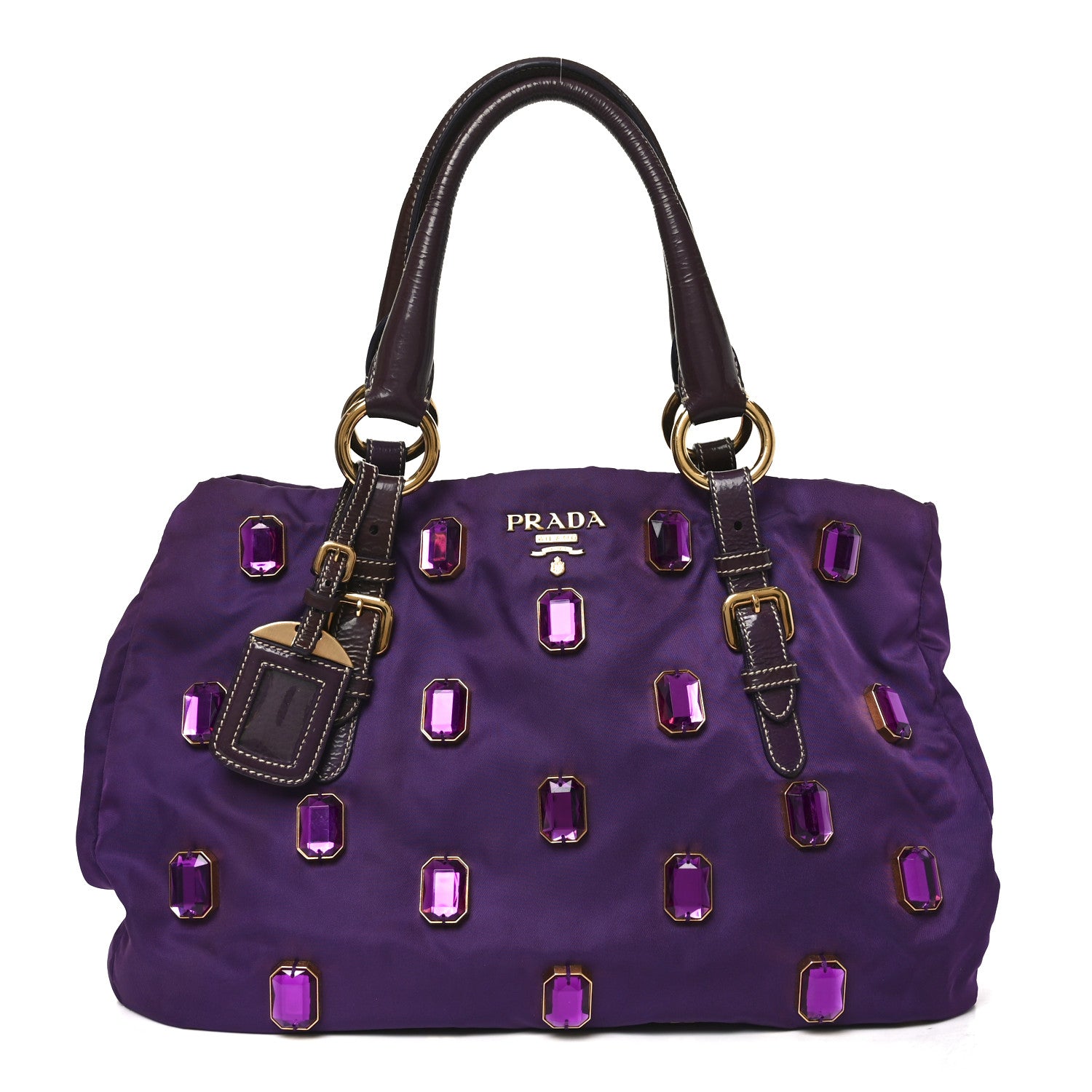 Prada Tessuto Nylon Pietre Jeweled Tote Anemone 1 of 9