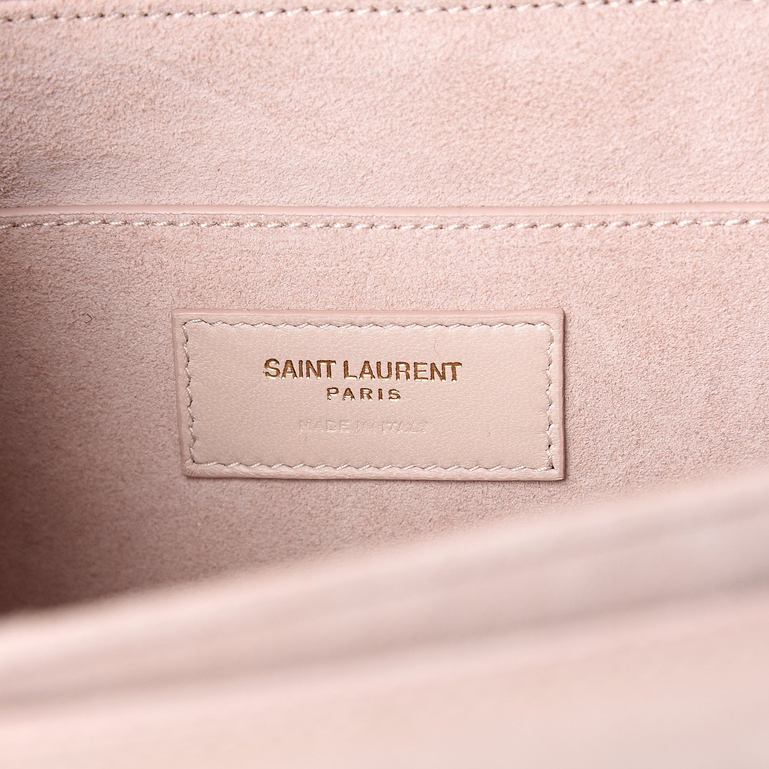 Saint Laurent Smooth Calfskin Suede Medium Bellechasse Bag Marble Pink 5 of 9