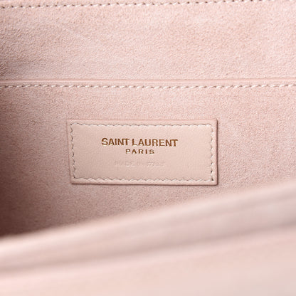 Saint Laurent Smooth Calfskin Suede Medium Bellechasse Bag Marble Pink 5 of 9