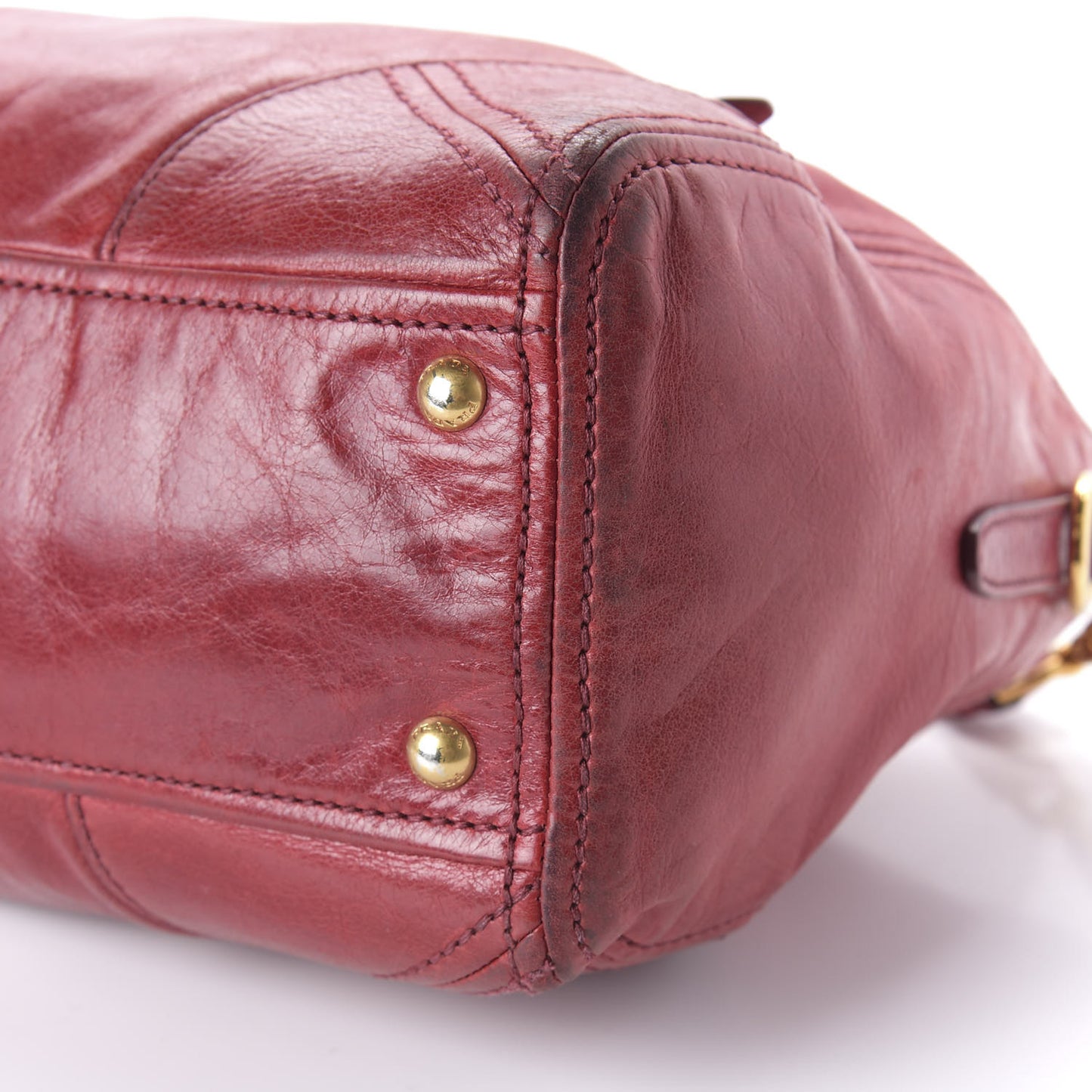 Vitello Shine Shopping Satchel Red