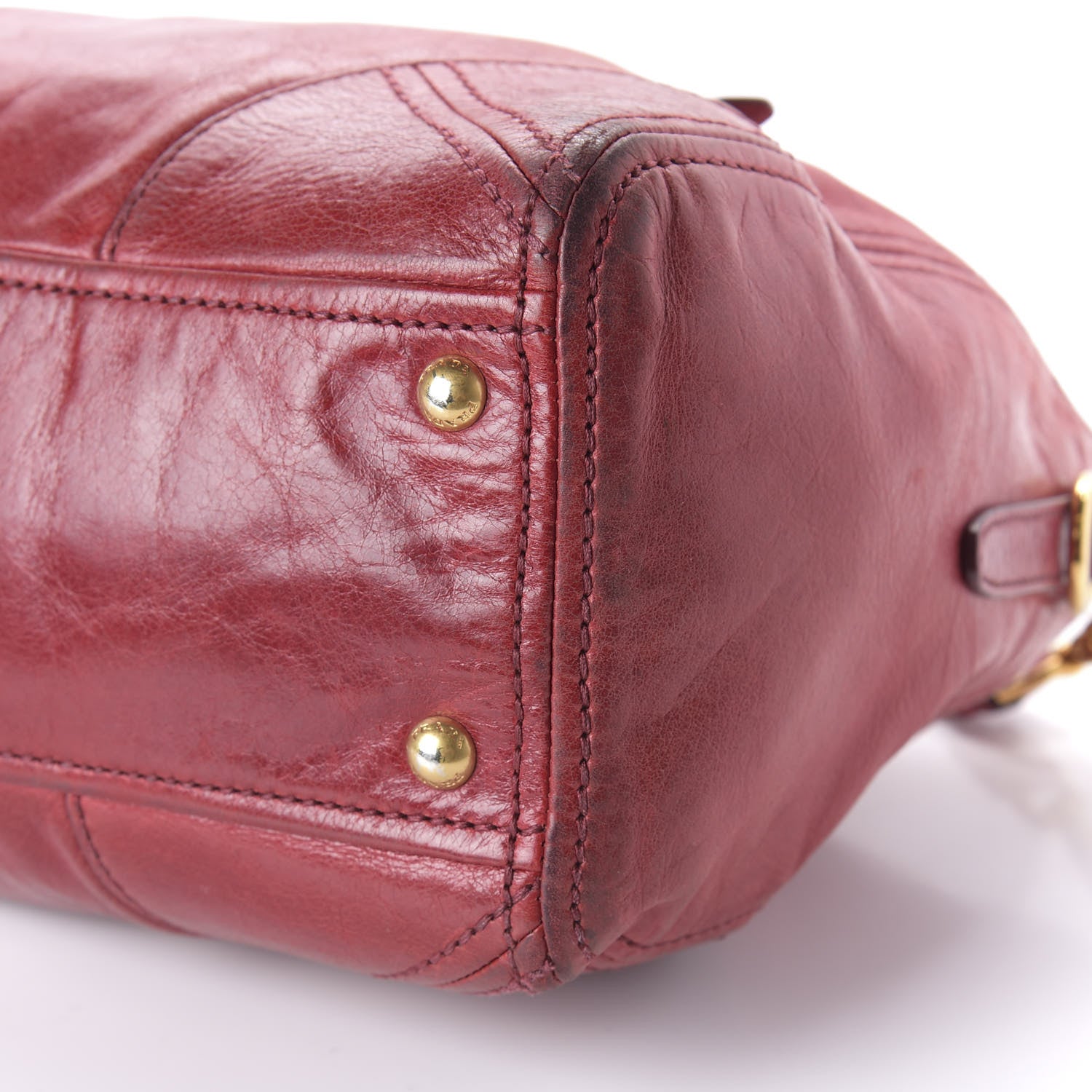 Prada Vitello Shine Shopping Satchel Red 7 of 9