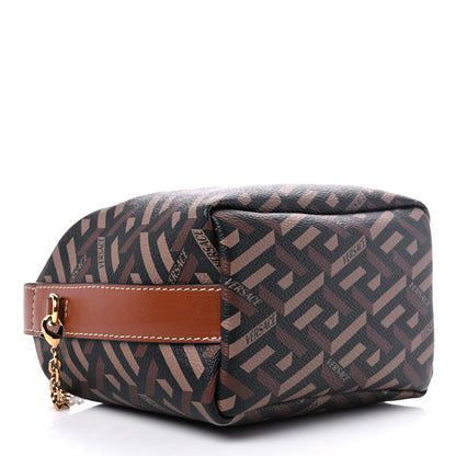 Versace Coated Canvas La Greca Signature Mini Bag Black Carmel 4 of 8