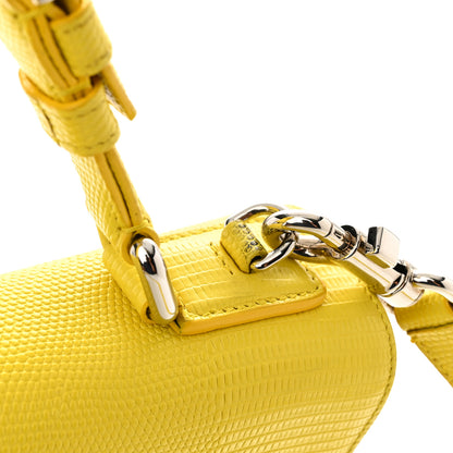Dolce & Gabbana Lizard Calfskin Embossed Medium Monica Top Handle Bag Yellow 11 of 11