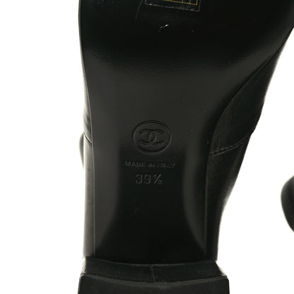 Chanel Lambskin Logo Ankle Boots 39.5 Black 6 of 8