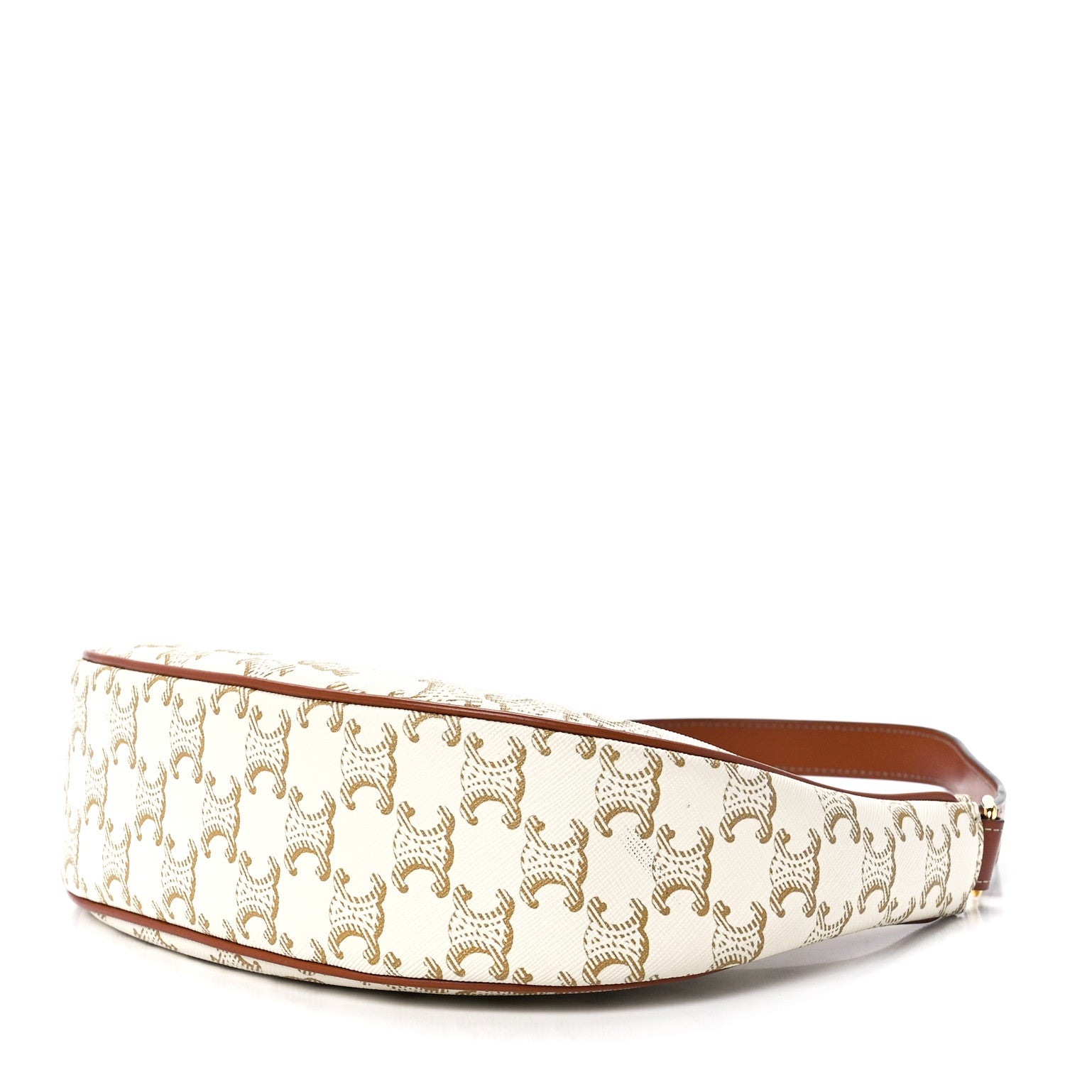 Celine Canvas Calfskin Ava Triomphe Shoulder Bag White 10 of 12
