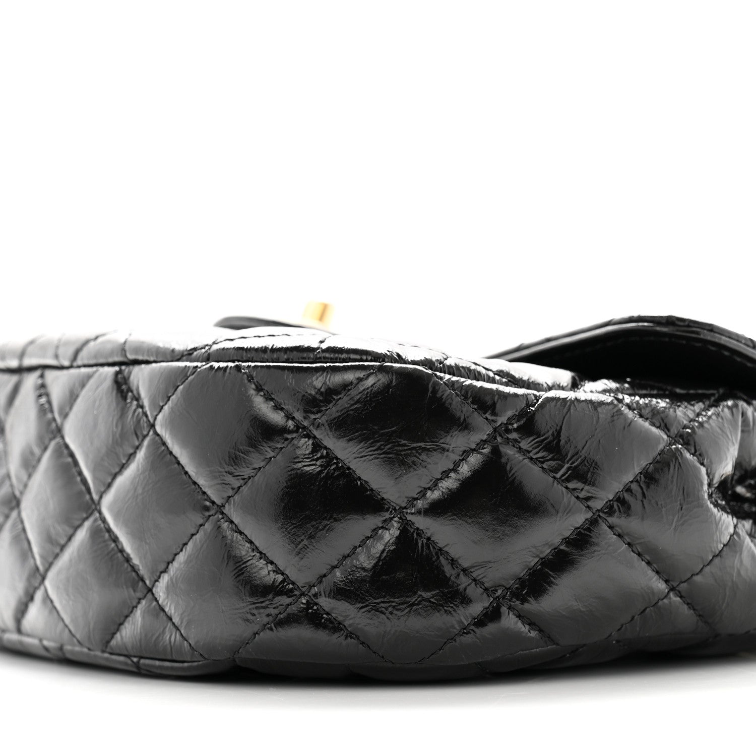 Chanel Shiny Crumpled Calfskin Quilted Small CC Messenger Bag Black 10 of 10