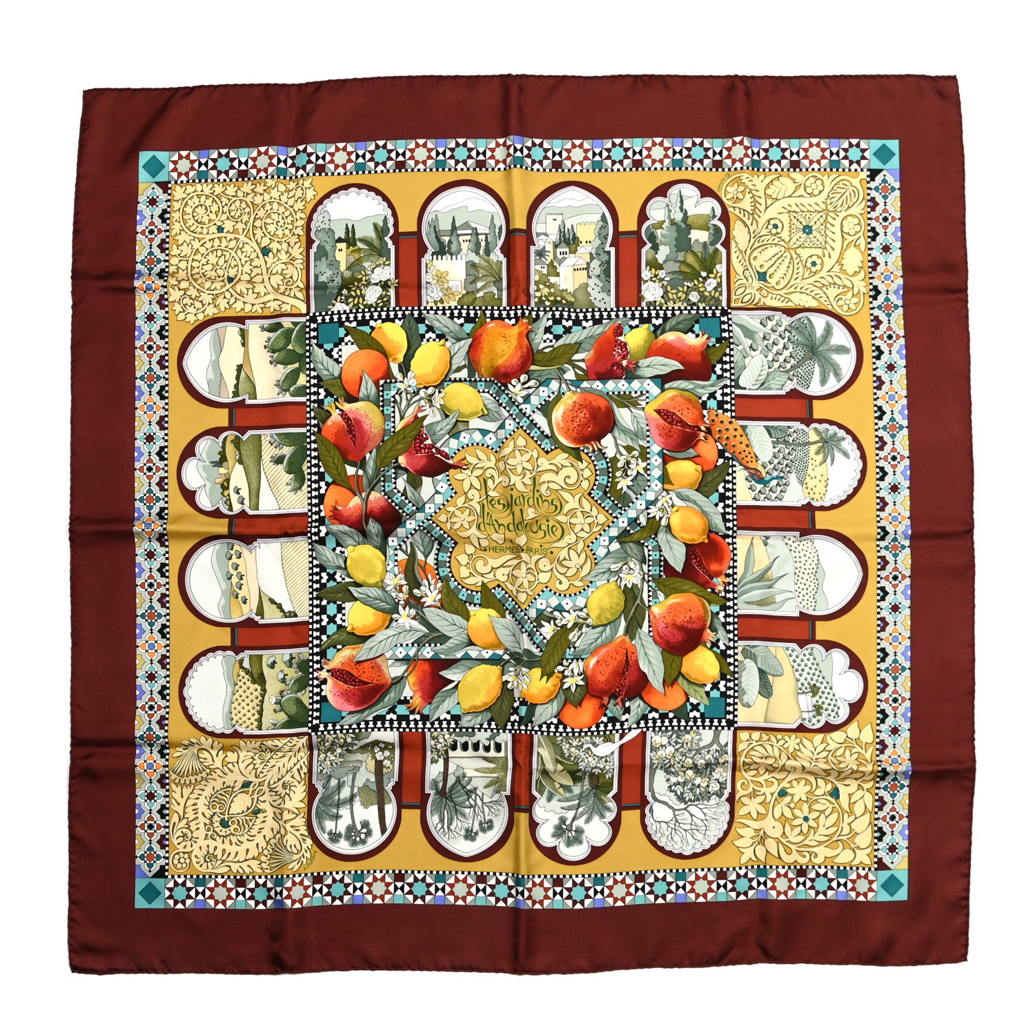 Hermes Silk Les Jardins D'Andalouise Scarf 90 1 of 5