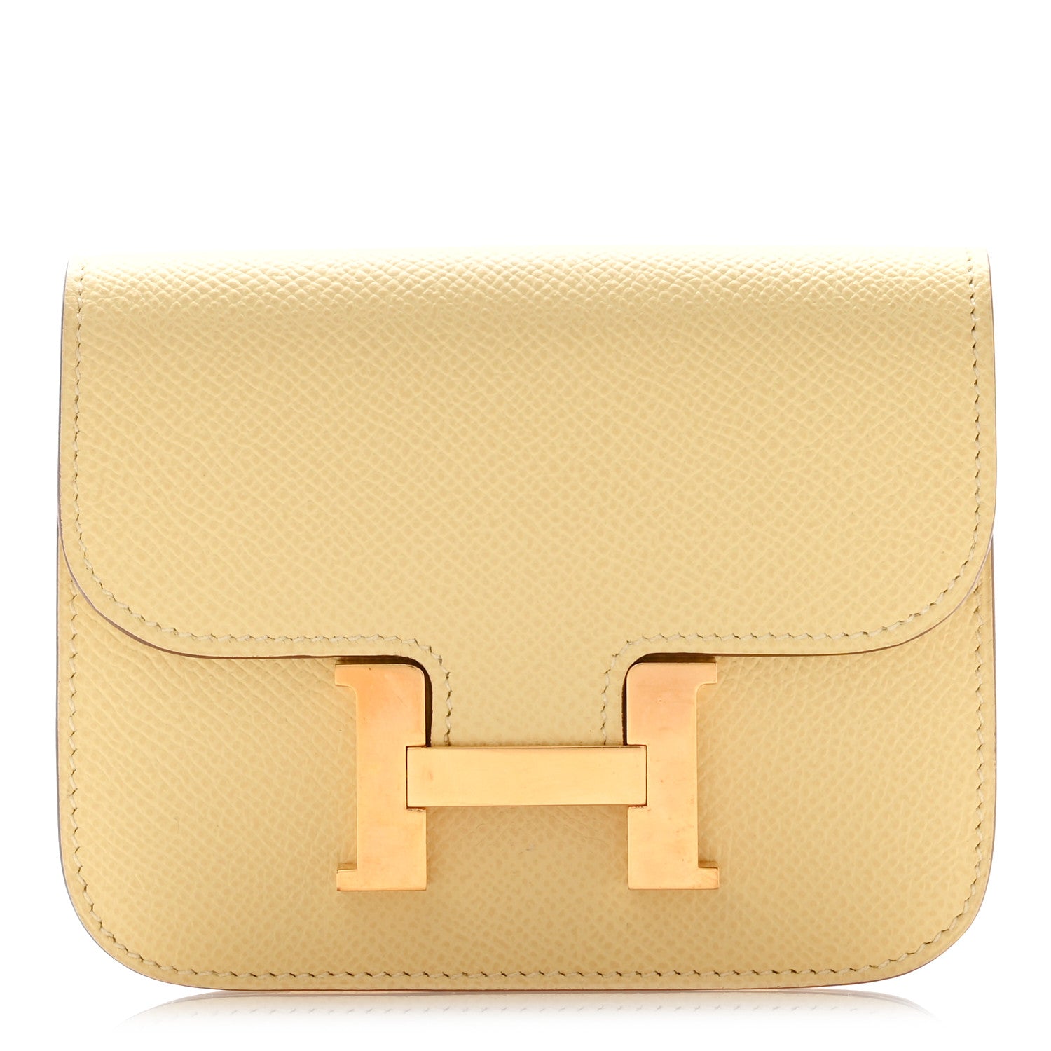 Hermes Epsom Constance Slim Wallet Jaune Poussin 1 of 10