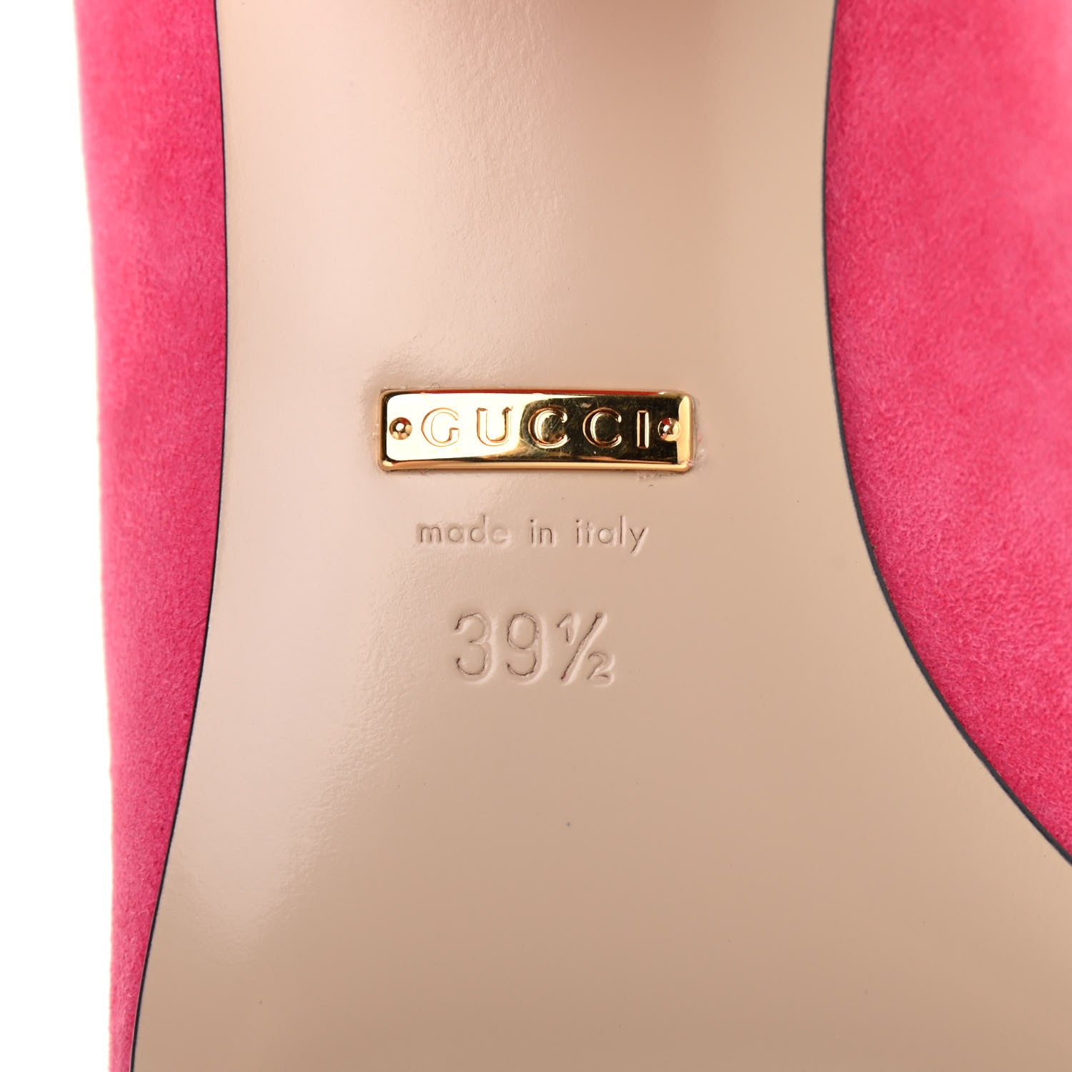 Gucci Kid Scamosciato GG Marmont Fringe 50mm Loafer Pumps 39.5 Hot Pink 7 of 8