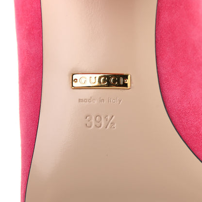 Gucci Kid Scamosciato GG Marmont Fringe 50mm Loafer Pumps 39.5 Hot Pink 7 of 8