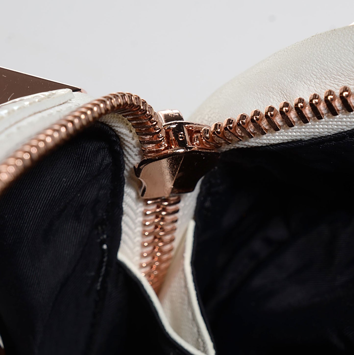 Lambskin Patent Jade Clutch White