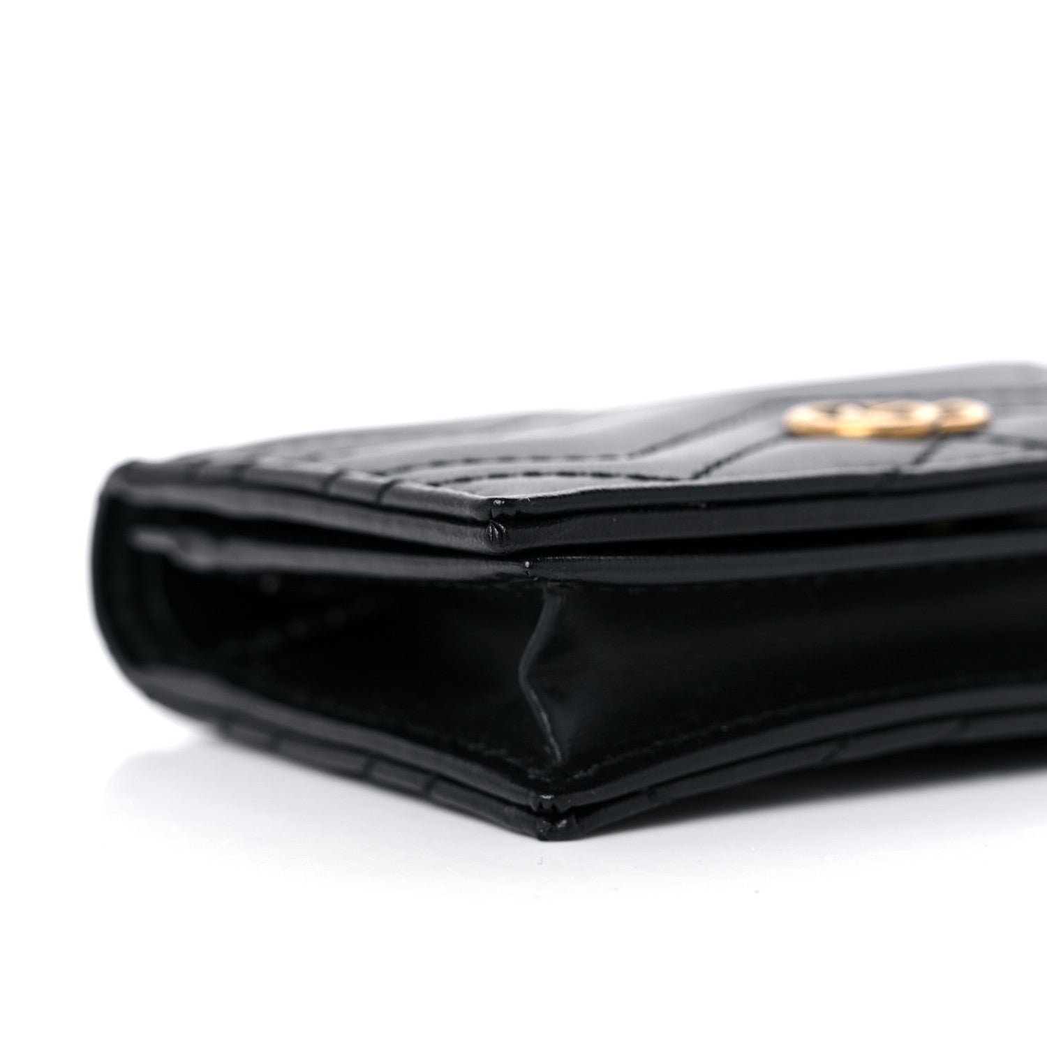 Gucci Calfskin Matelasse GG Marmont Card Case Wallet Black 7 of 10
