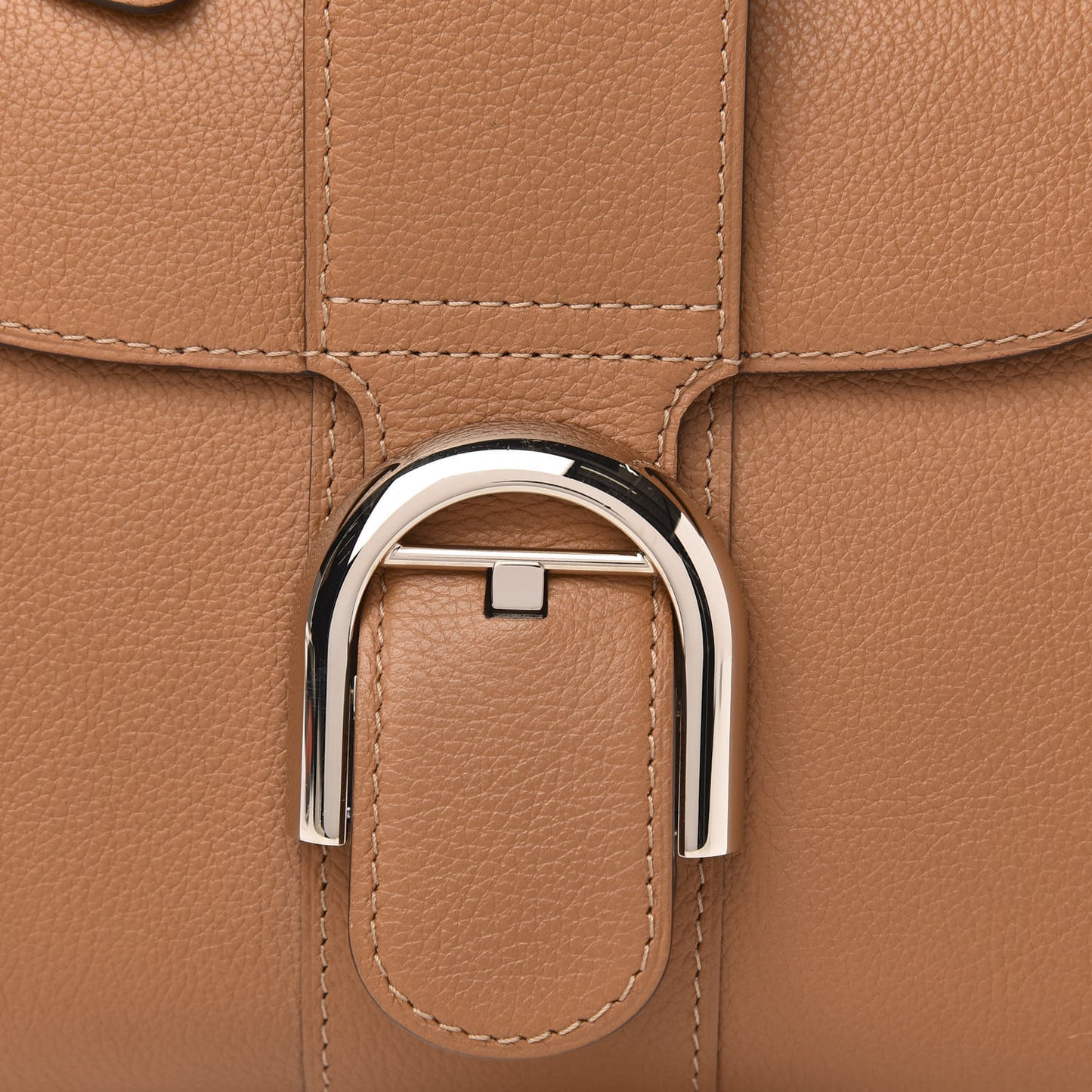 Grained Calfskin Mini Brillant Satchel Natural