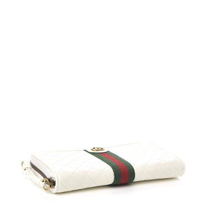 Gucci Calfskin Web Trapuntata GG Zip Around Wallet Off White 4 of 8