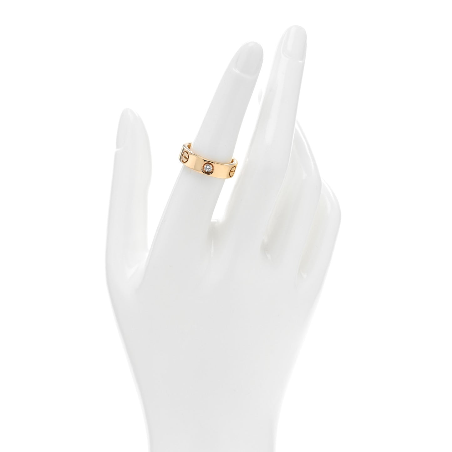 18K Yellow Gold 3 Diamond 5.5mm LOVE Ring 53 6.25