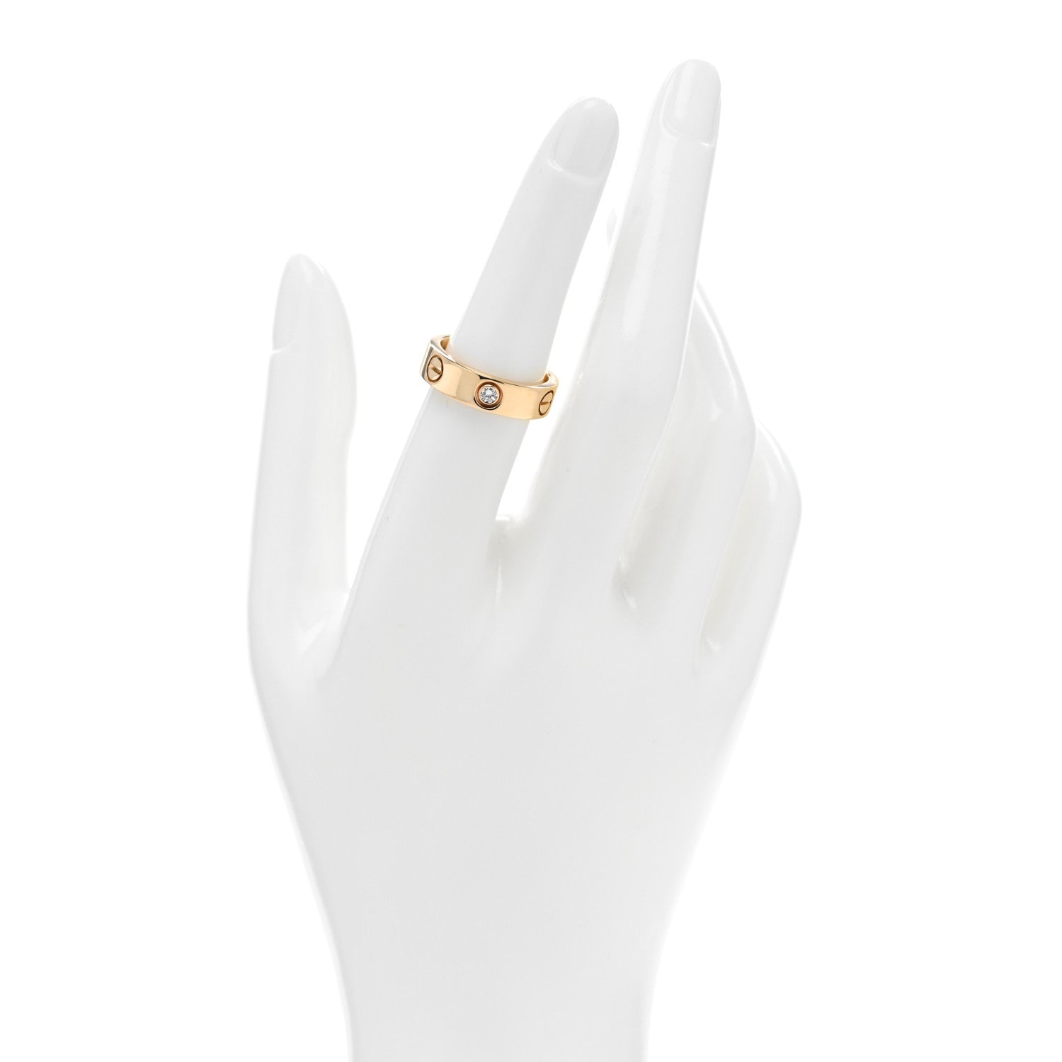 Cartier 18K Yellow Gold 3 Diamond 5.5mm LOVE Ring 53 6.25 2 of 4