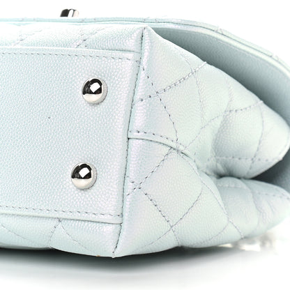 Chanel Iridescent Caviar Quilted Extra Mini Coco Handle Flap Light Blue 8 of 8