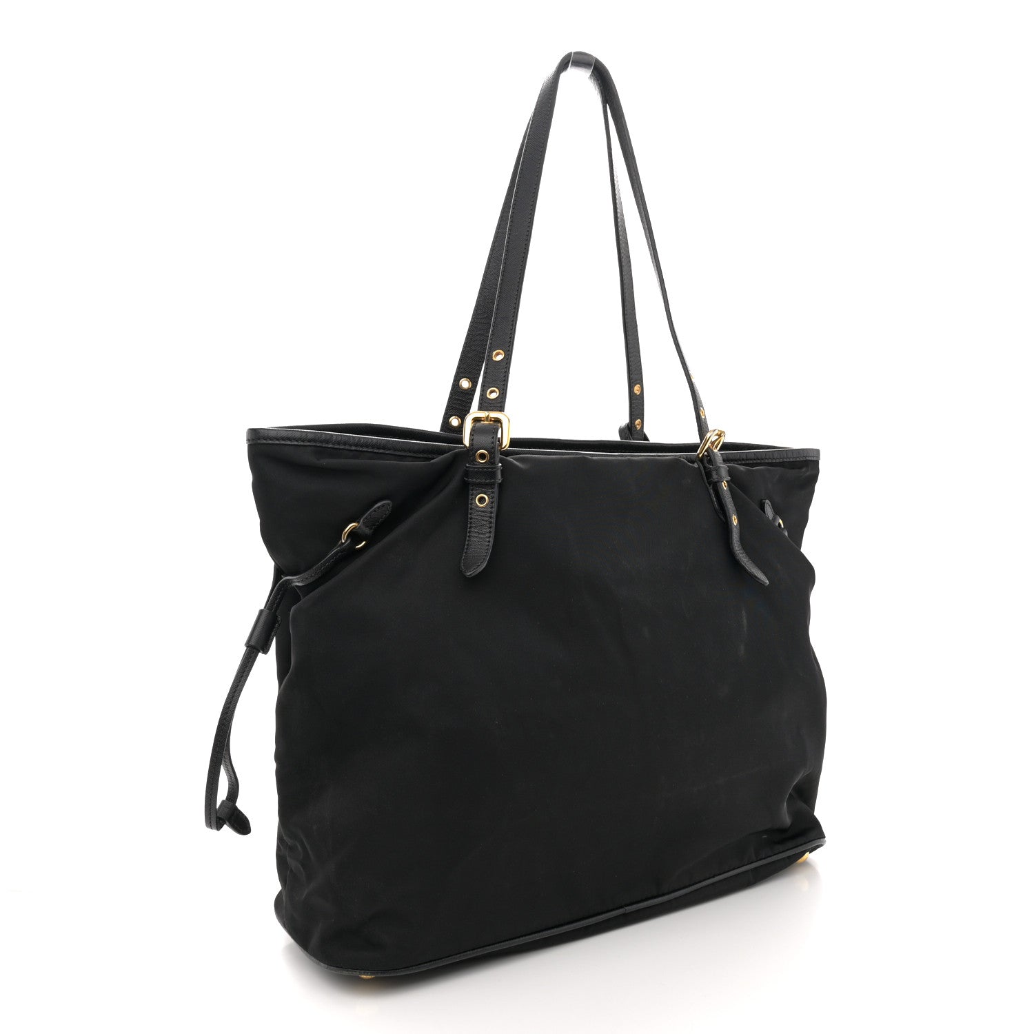 Prada Tessuto Nylon Saffiano Tote Black 3 of 17
