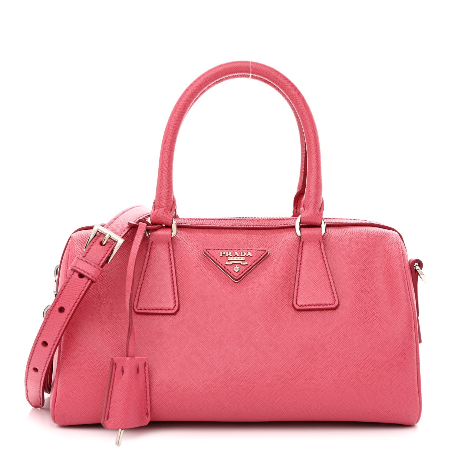 Prada Saffiano Lux Convertible Bowler Peonia 1 of 13