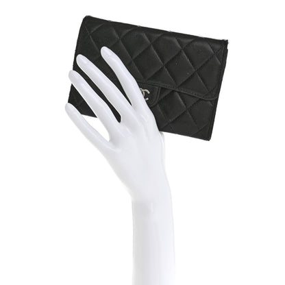 Chanel Lambskin Quilted Medium Flap Wallet Black 2 of 14