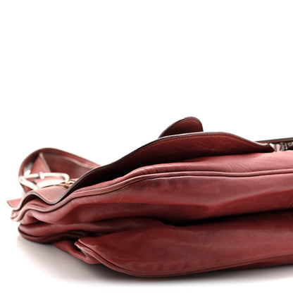 Christian Dior Calfskin Large Gaucho Double Saddle Bag Red 10 of 11