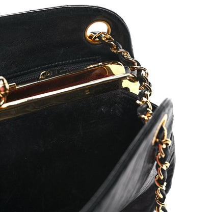 Chanel Lambskin Chevron Quilted Frame Shoulder Bag Black 14 of 14