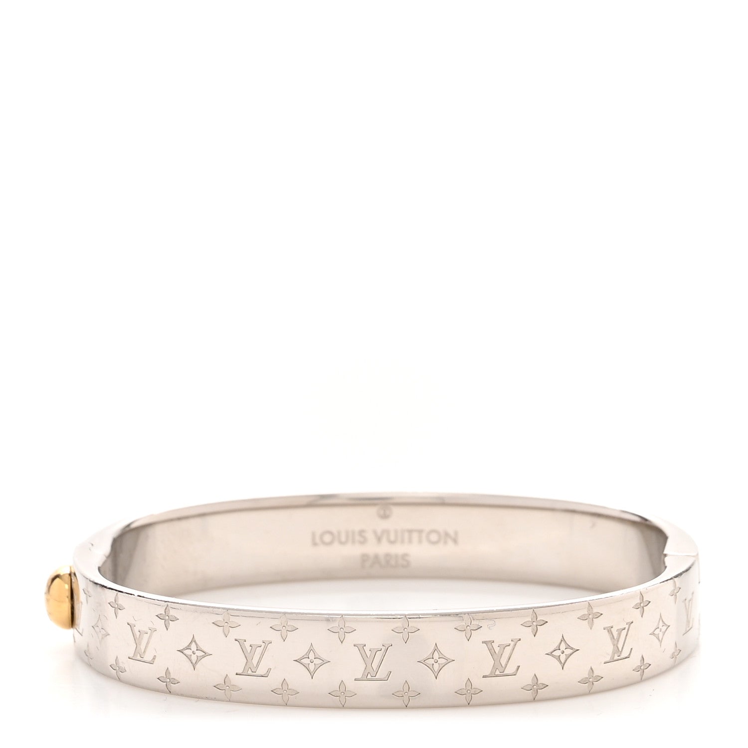 Louis Vuitton Palladium Monogram Nanogram Cuff S Silver 1 of 7