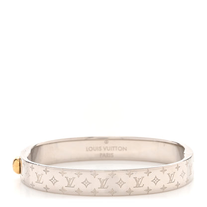 Louis Vuitton Palladium Monogram Nanogram Cuff S Silver 1 of 7