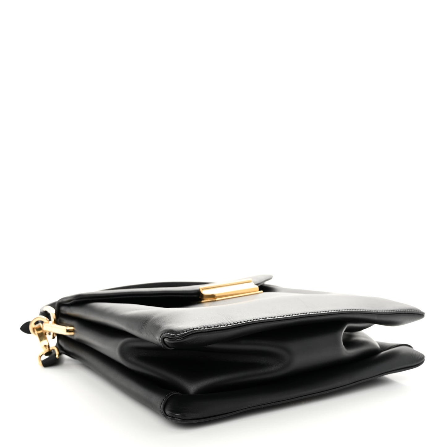 New Calfskin Medium Ingrid Top Handle Bag Black