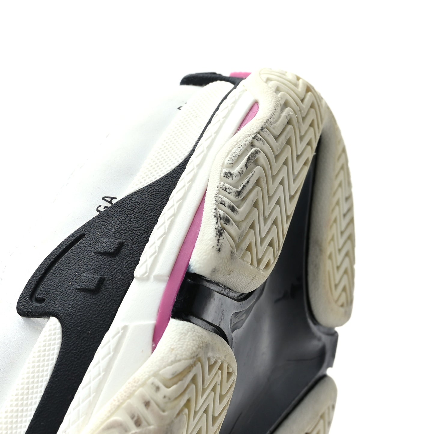 Technical Fabric Allover Logo Mens Triple S Sneakers 44 White Black Pink