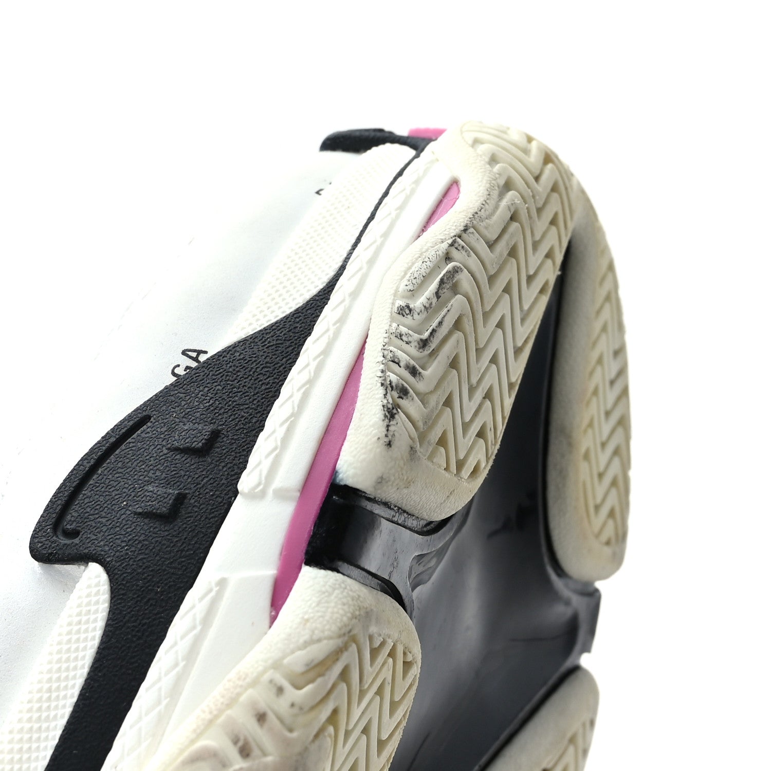 Balenciaga Technical Fabric Allover Logo Mens Triple S Sneakers 44 White Black Pink 6 of 9
