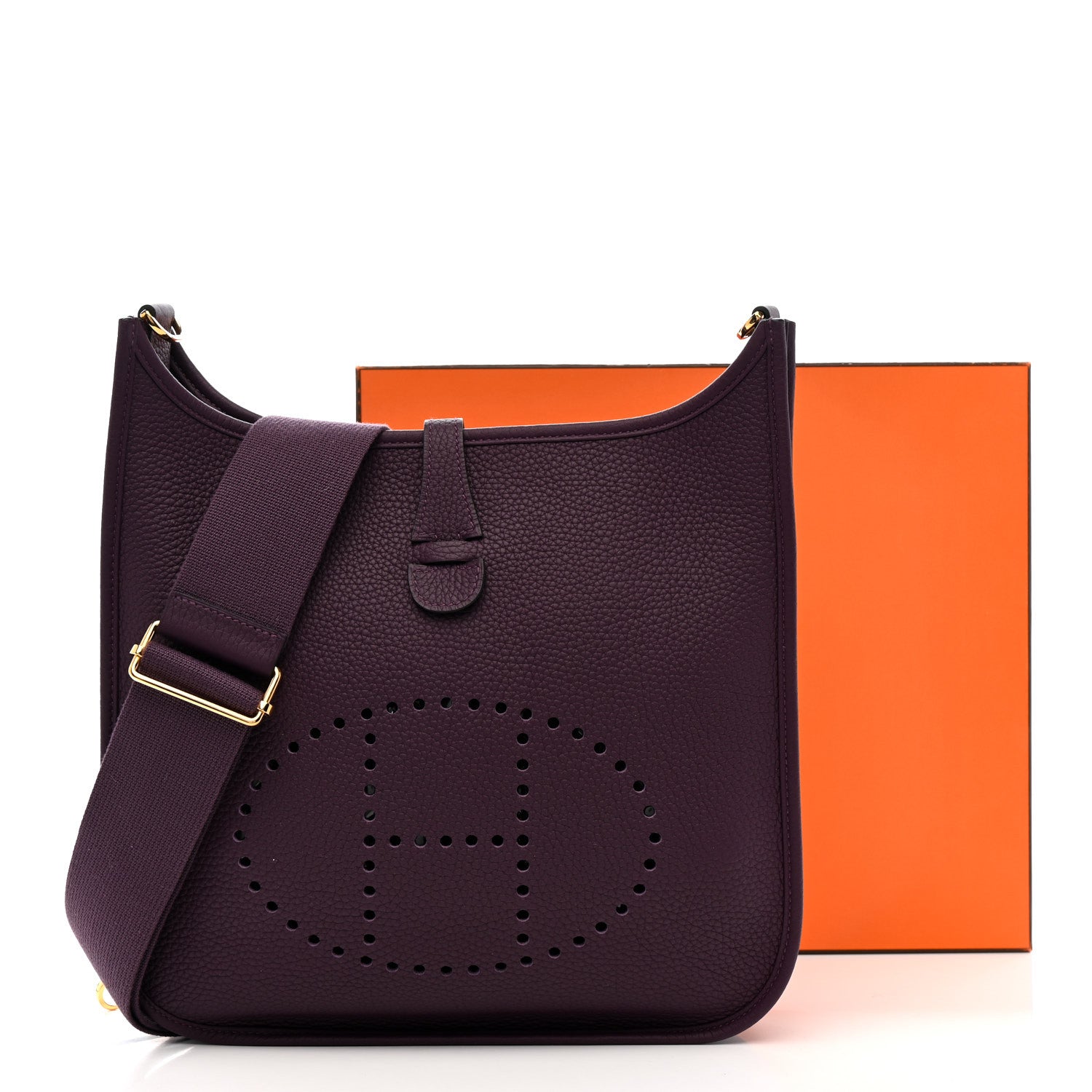 Hermes Taurillon Clemence EVELYNE III PM Cassis 13 of 13