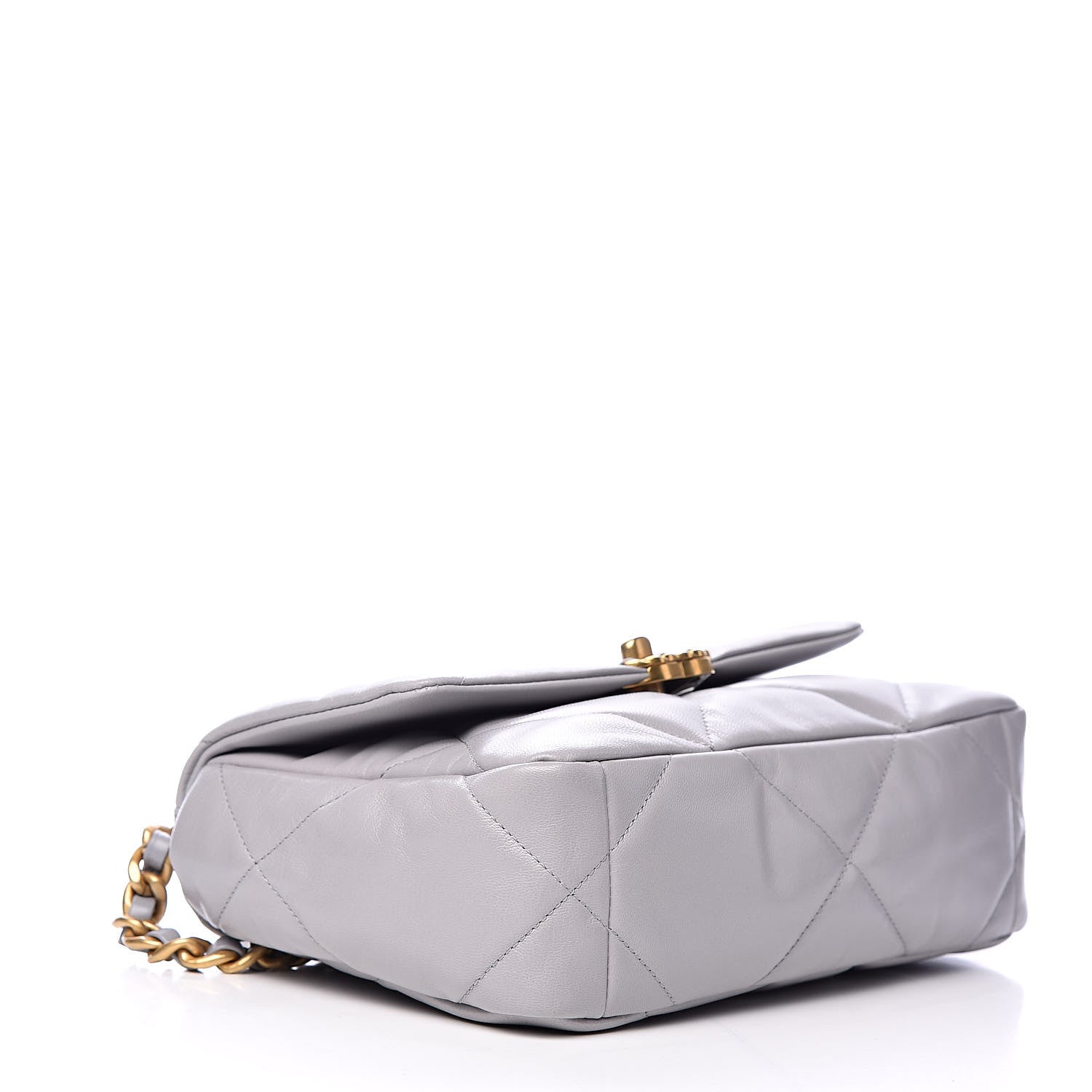 Chanel Goatskin Quilted Medium 19 Flap Grey 4 of 11