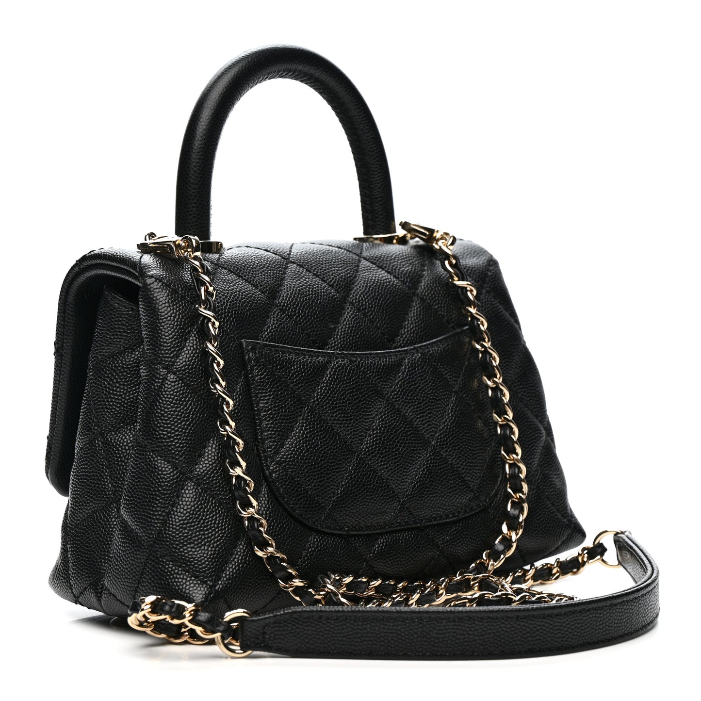 Caviar Quilted Extra Mini Coco Handle Flap Black