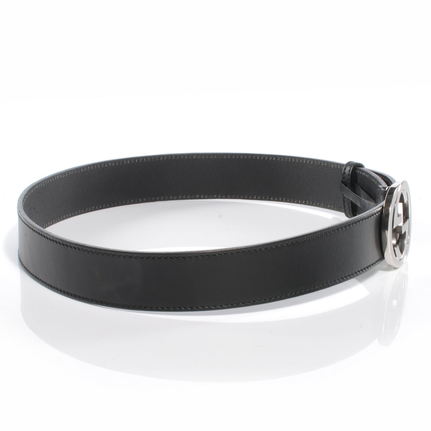 Gucci Leather Interlocking G Belt 90 36 Black 3 of 5