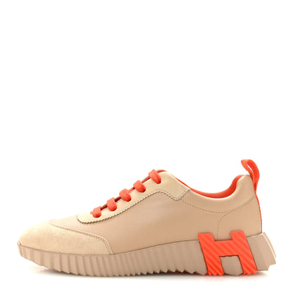 Hermes Goatskin Suede Bouncing Sneakers 36.5 Beige Sarrasin Sanguine 1 of 11