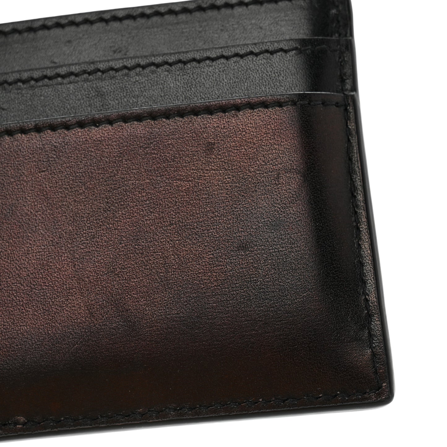 Calfskin Monogram Credit Card Case Black