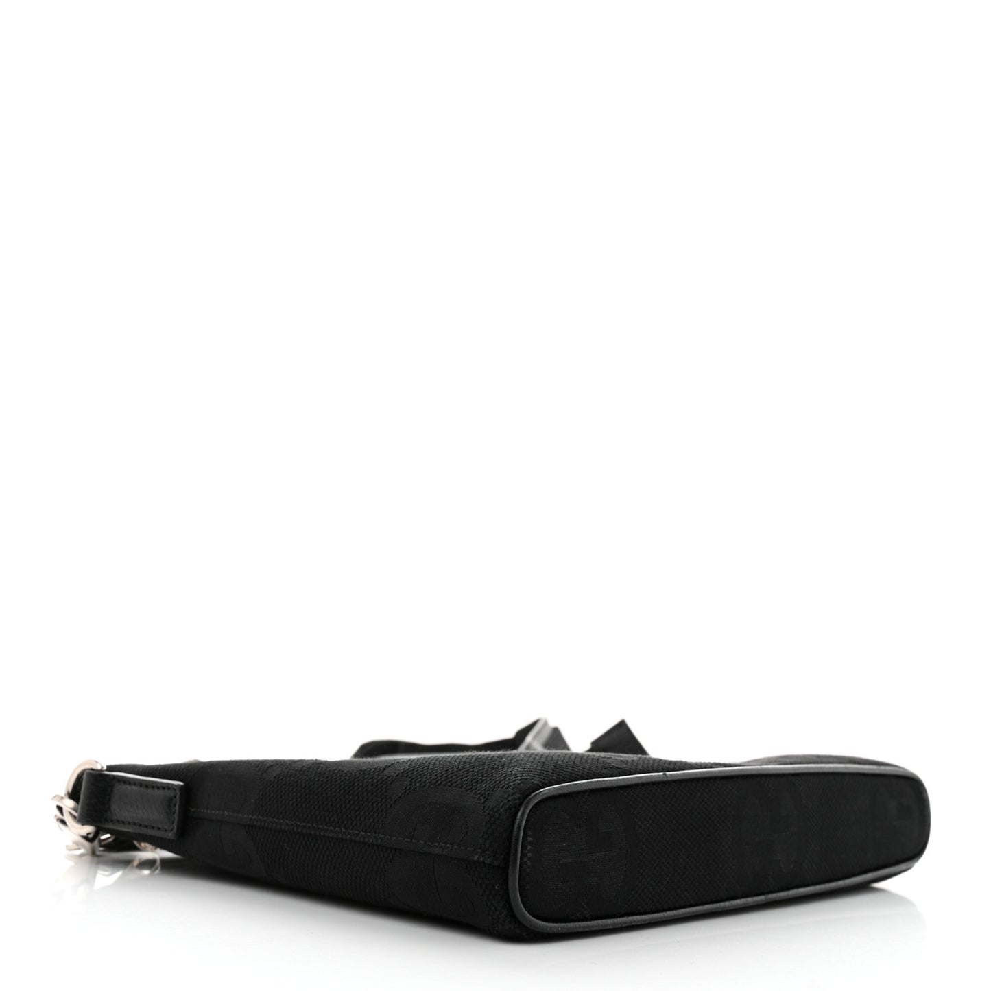 Monogram Jumbo GG Textured Dollar Calfskin Wristlet Messenger Bag Black