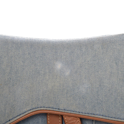 Christian Dior Denim Calfskin Saddle Bag Blue 9 of 12