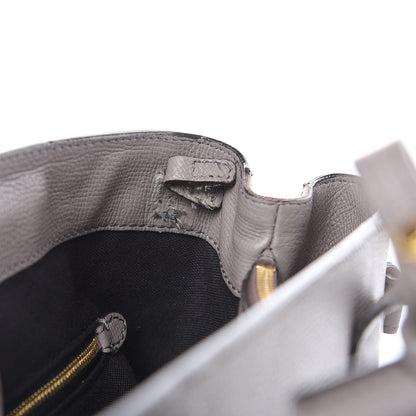 Burberry Derby Calfskin House Check Medium Banner Tote Thistle Grey 12 of 13