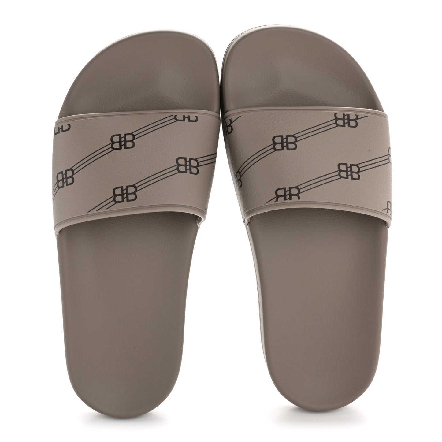 Rubber Allover Logo Pool Slide Sandals 36 Dark Mink