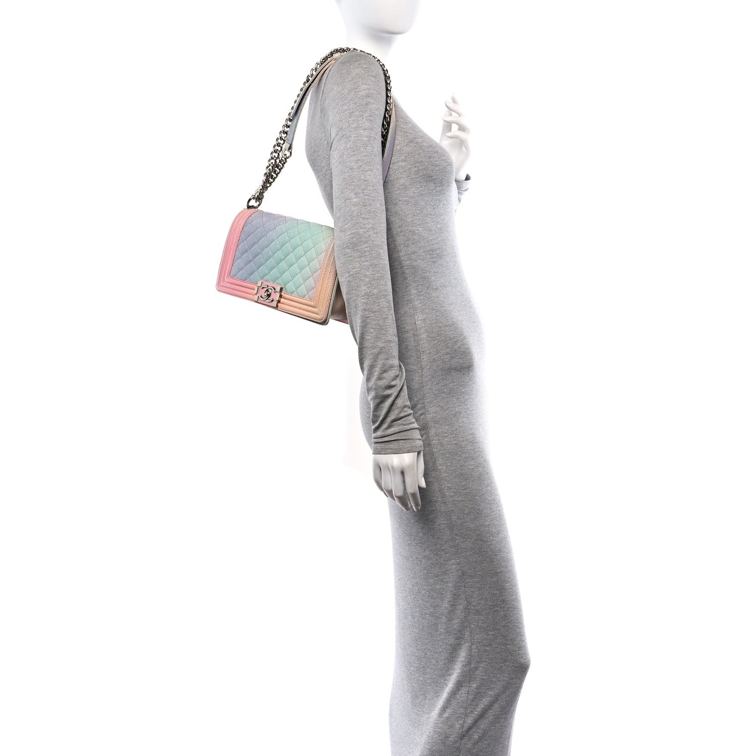 Chanel Caviar Quilted Medium Cuba Rainbow Boy Flap Multicolor 2 of 11