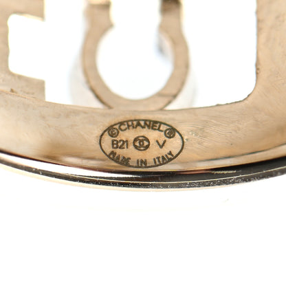 Chanel Metal Crystal Bow-tiful CC Hoop Earrings Gold 4 of 4